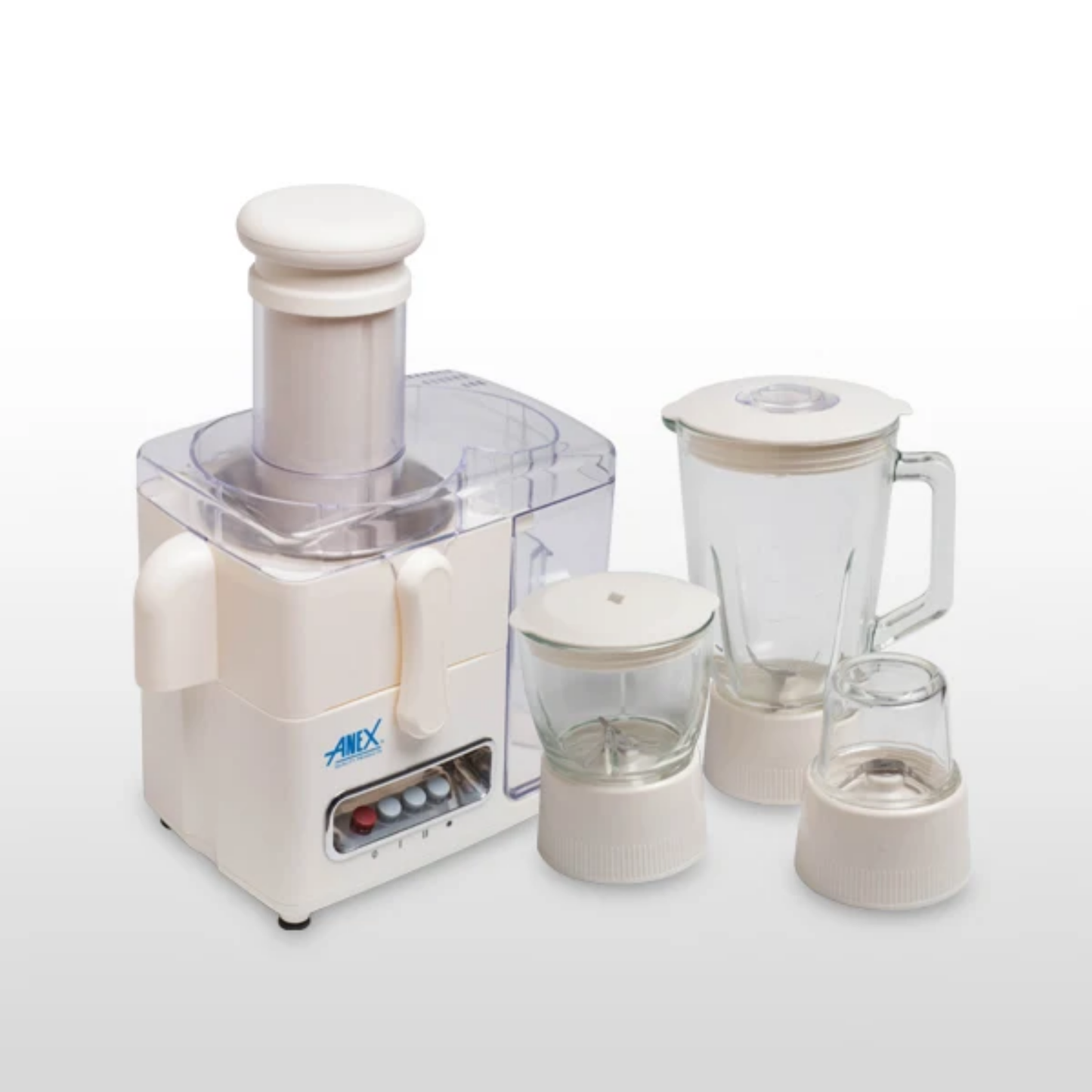 Anex AG-184GL Deluxe 4-in-1 Juicer Blender Grinder Chopper – 700W, 1.5L Glass Jug