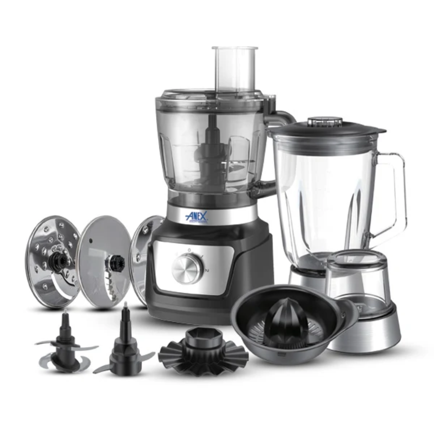 Anex AG-3147 Big Food Processor – 700W, 2L Bowl, 3 Speeds + Pulse & 9-in-1 Functions