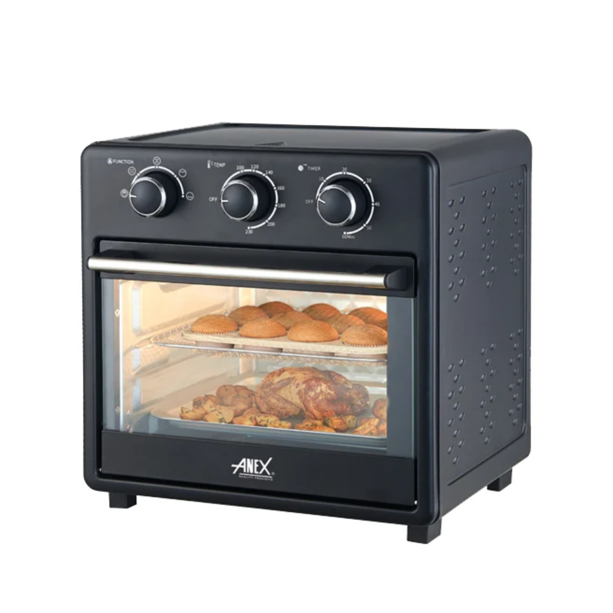 Anex AG-2121 Deluxe Air Fryer Oven – 1200W, 18L Capacity, 360° Air Circulation & 60-Minute Timer