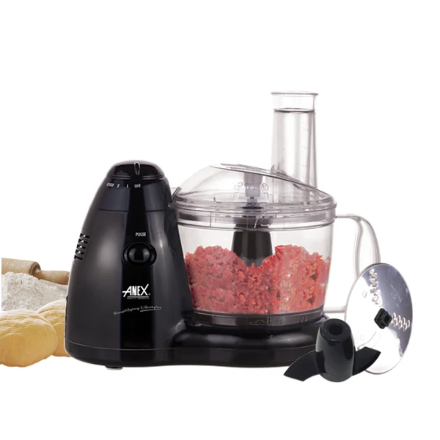 Anex AG-1141 Kitchen Chef – 500W, 1800cc Bowl, 2 Speed + Pulse & Multi-Function Food Processor