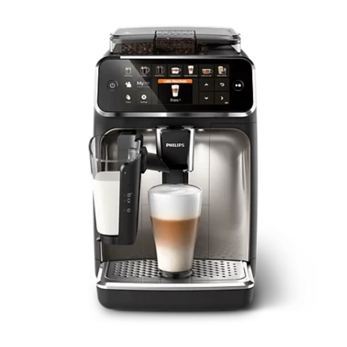 Philips 5400 Series EP5447/90 Fully Automatic Coffee Machine – 12 Beverages, LatteGo & Ceramic Grinder