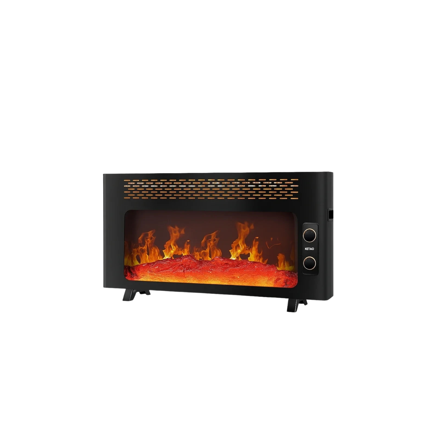 Electric Fireplace Heater with Realistic 3D Flame Effect & Adjustable Heat
