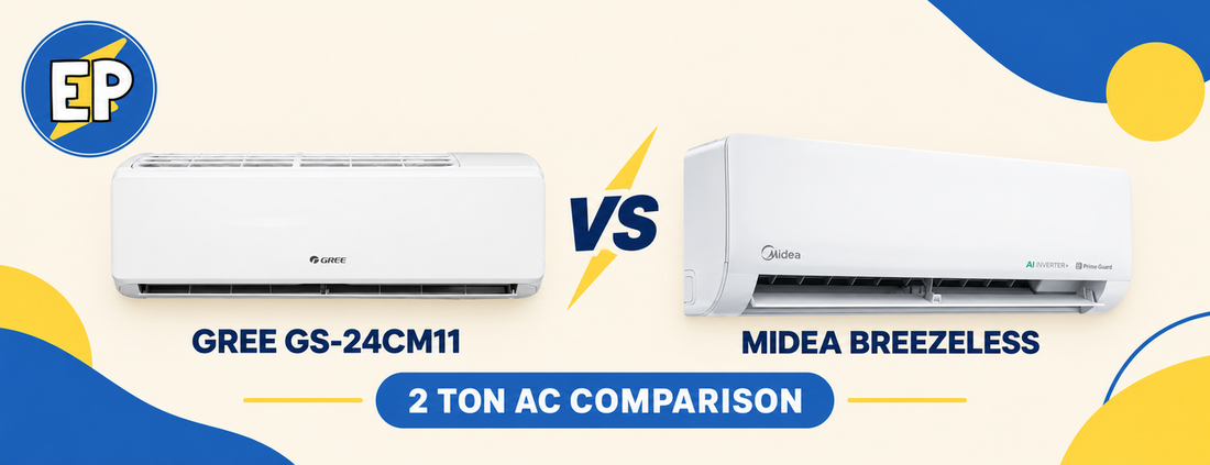 GREE GS-24CM11 versus Midea Breezeless 2 Ton AC comparison