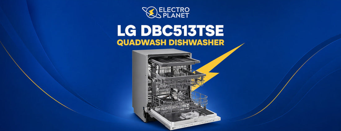 LG DBC513TSE QuadWash built-in dishwasher article hero by ElectroPlanet