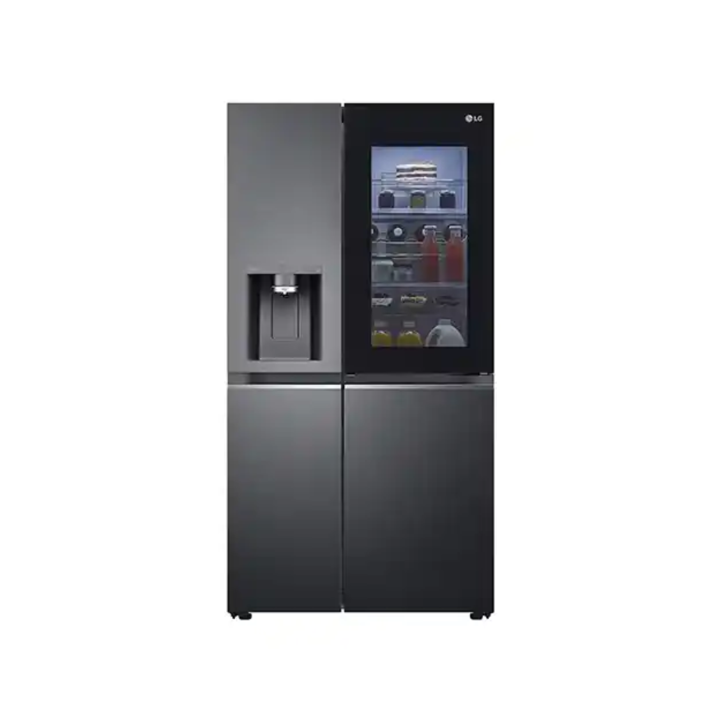 LG InstaView GR-X29FFBRB Side-by-Side 4-Door Refrigerator with Inverter Linear Cooling