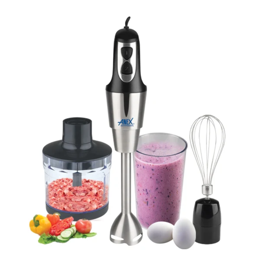 Anex AG-143 Deluxe Hand Blender – 500W, Full Copper Motor, Titanium Blade & Hot/Cold Blending