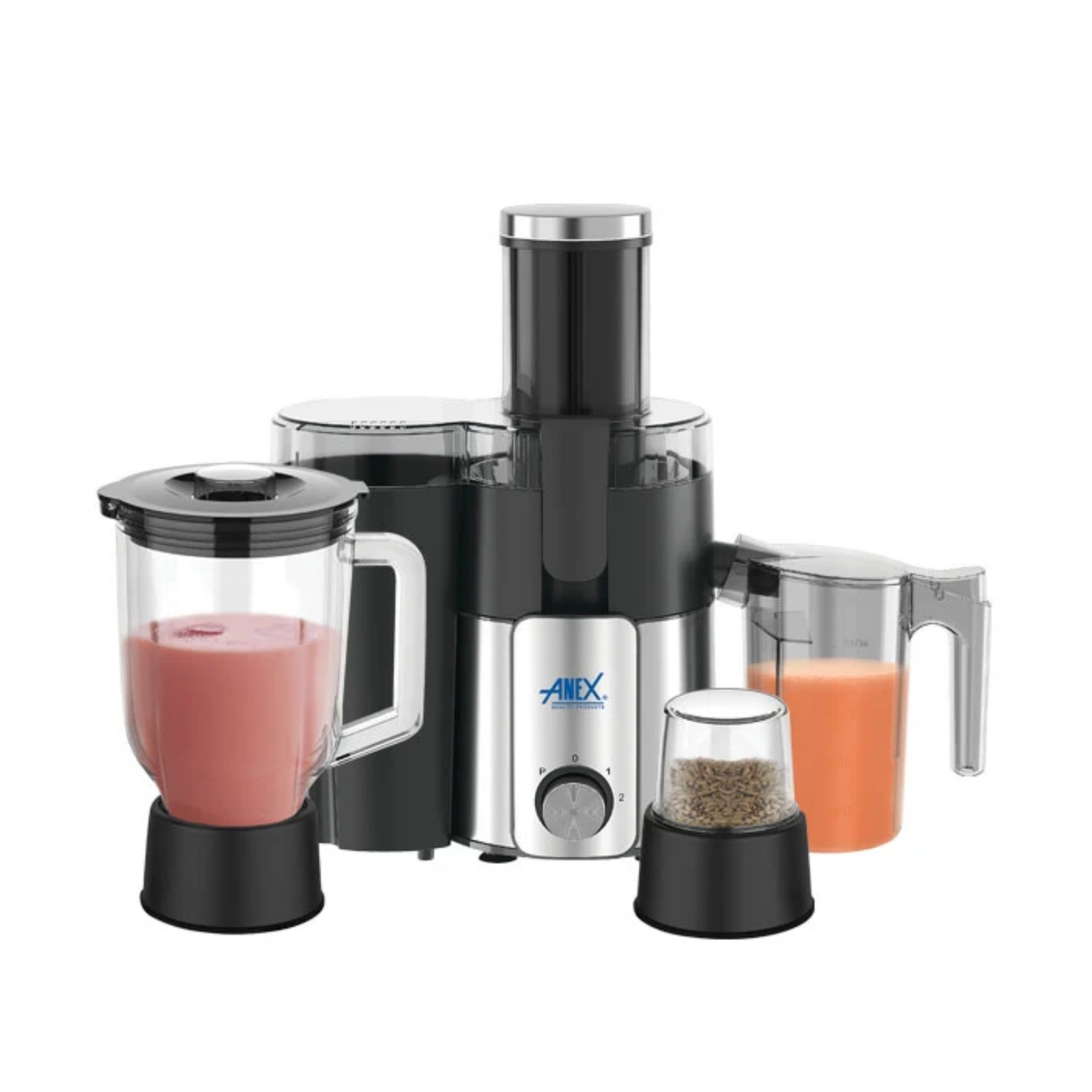 Anex AG-190GL Deluxe 3-in-1 Juicer Blender Grinder – 600W, 1500ml Glass Jug