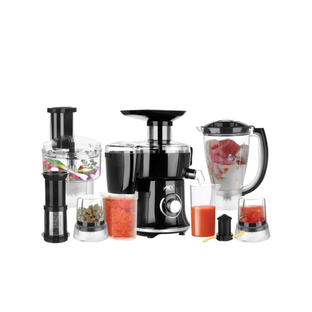 Anex AG-3153-B Deluxe Kitchen Robot – 450W, Titanium-Coated Blades, 2 Speed + Pulse & Multi-Function