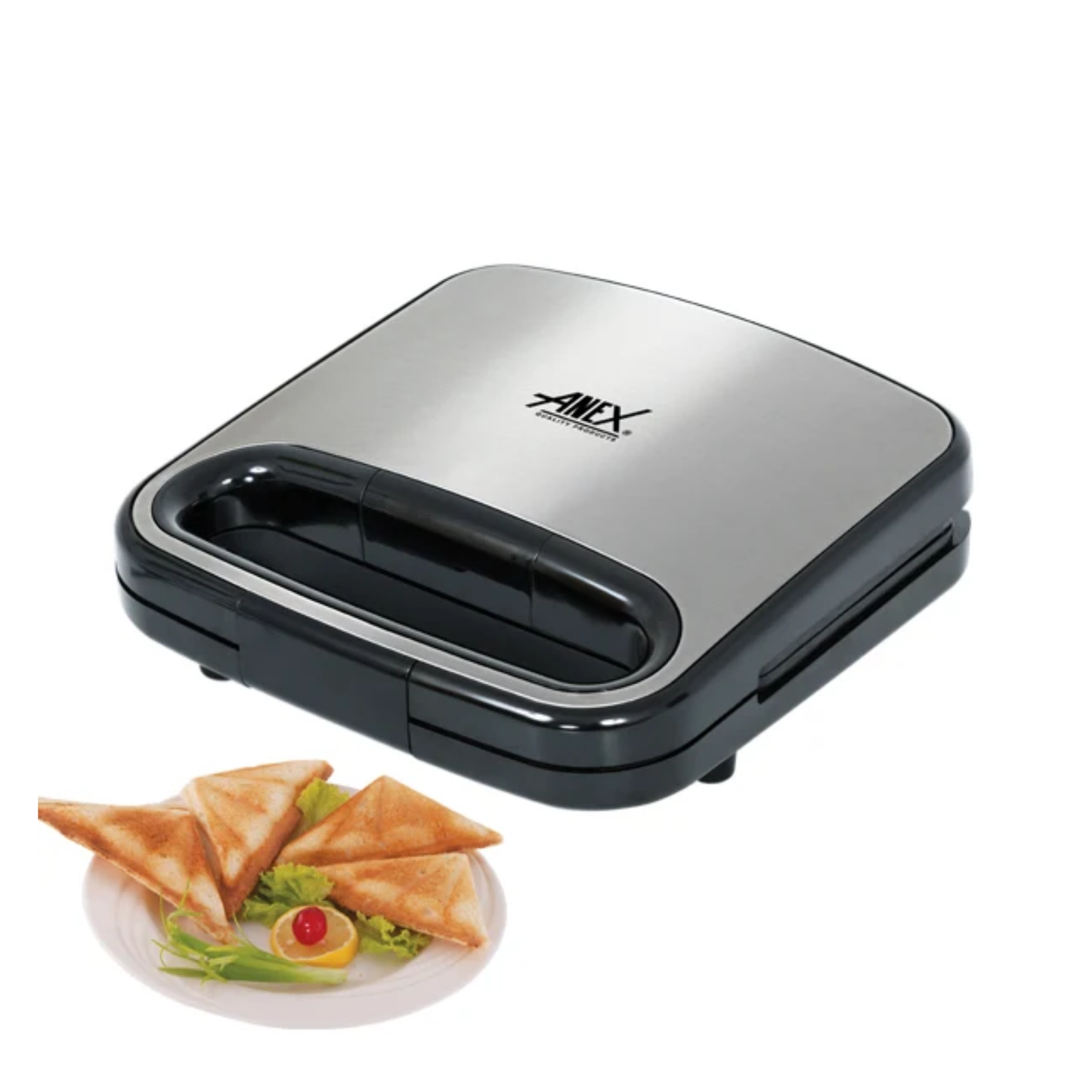 Anex AG-2045 Deluxe Sandwich Maker – 750W, 2-Slice Capacity & Non-Stick Plates
