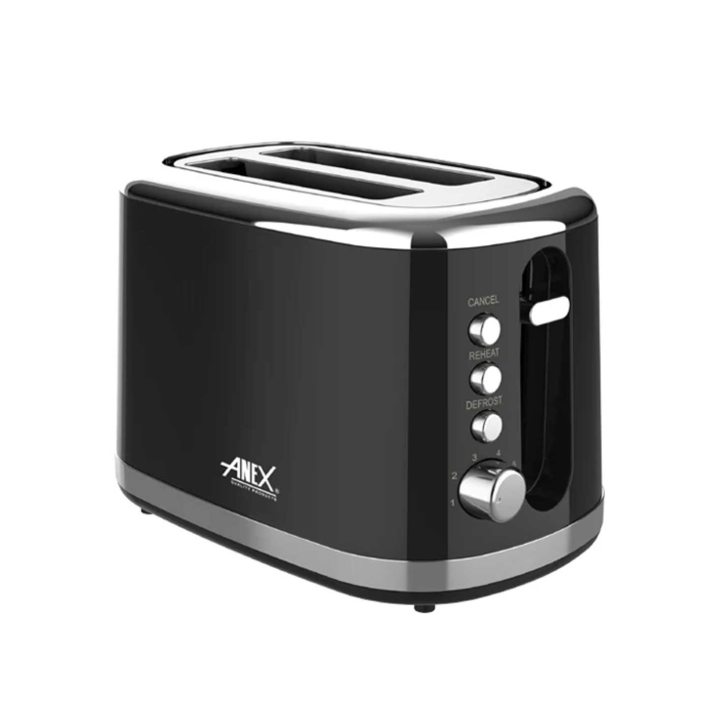 Anex AG-3008 Deluxe 2-Slice Toaster – 860–1050W, 6 Toast Levels & Defrost/Reheat
