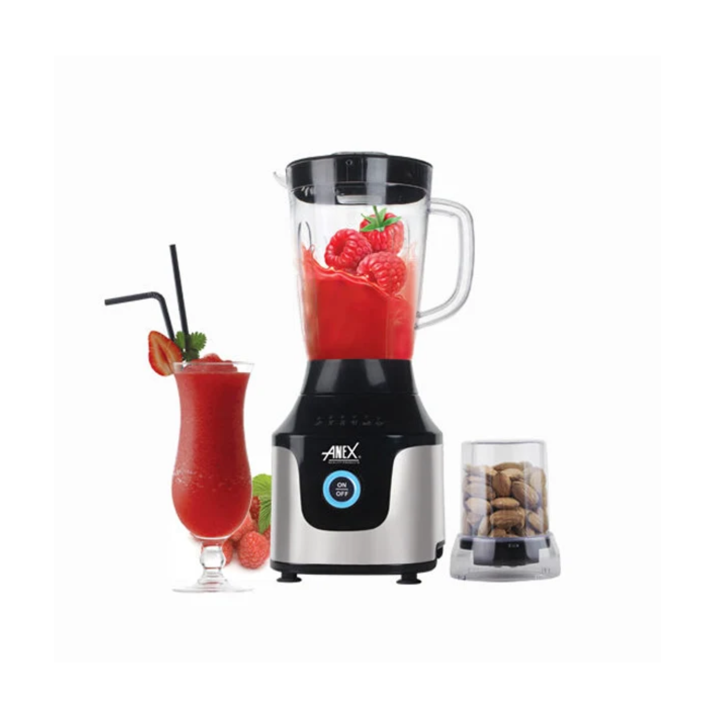 Anex AG-6045 Deluxe 2-in-1 Blender & Grinder with Digital Control – 600W
