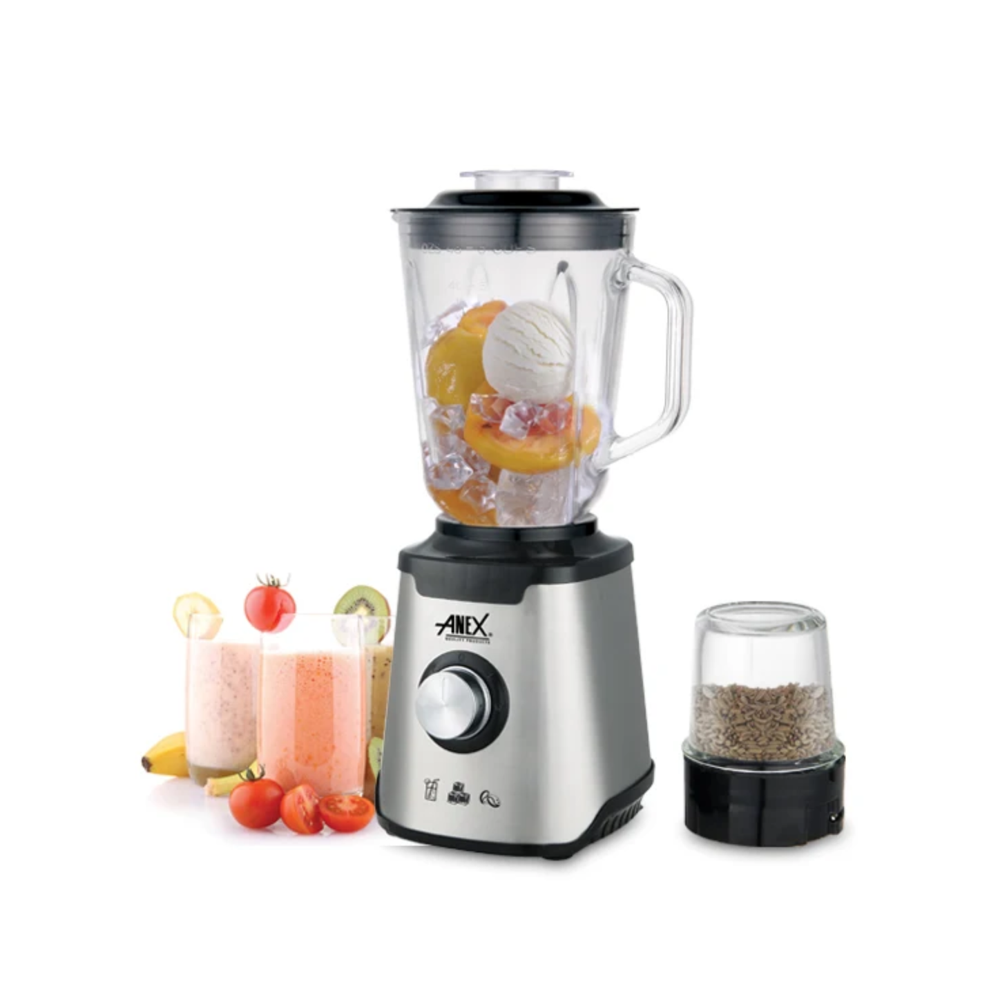 Anex AG-6130 Deluxe Stainless Steel Blender & Grinder 2-in-1 – 600W