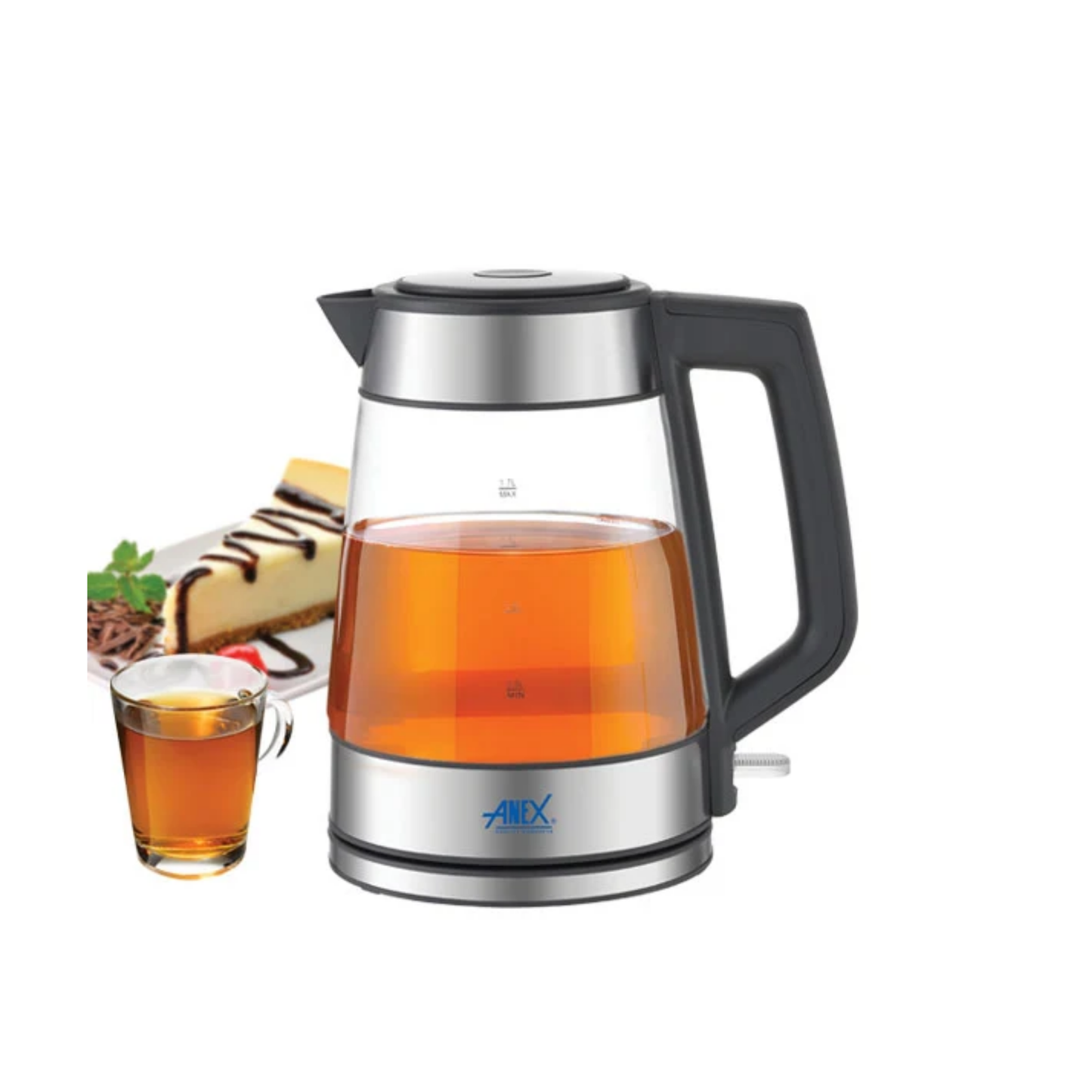 Anex AG-4070 Deluxe Electric Kettle – 1.7L Textured Glass, 1850–2200W
