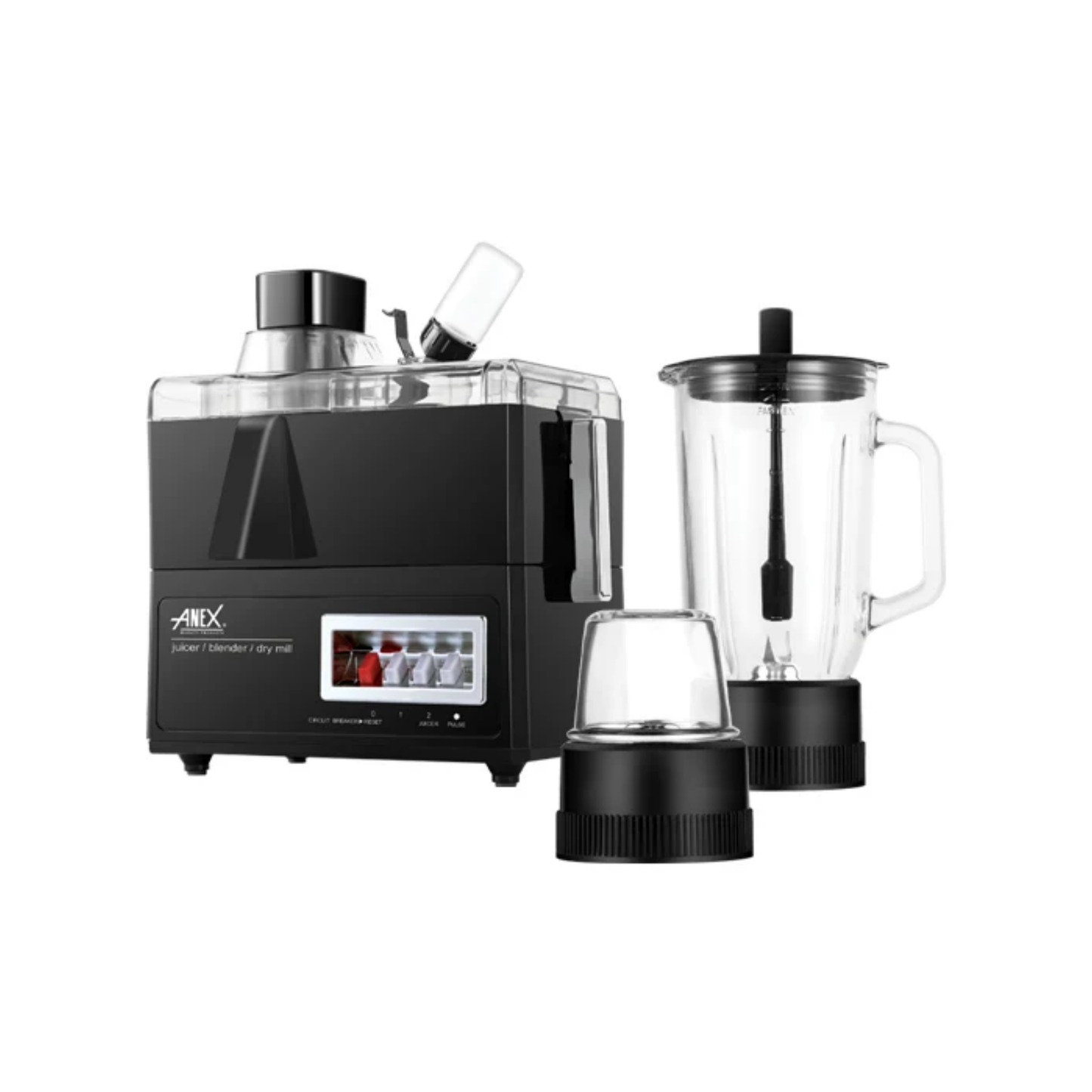 Anex AG-175GL Deluxe 3-in-1 Juicer Blender Grinder – 600W, 1000ml