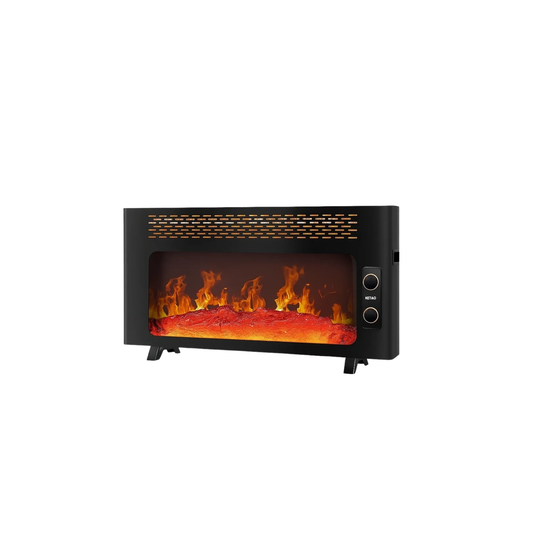 Electric Fireplace Heater with Realistic 3D Flame Effect & Adjustable Heat